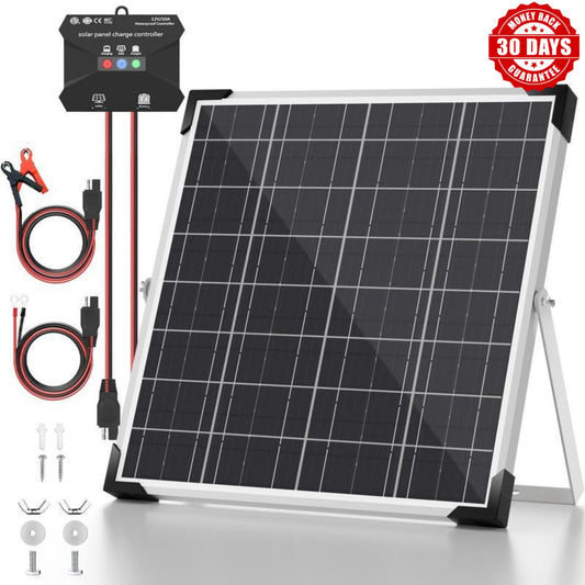 Volixy AlwaysStart Solar Charger 20W 12V Solar Module Charger + 8 One Controller